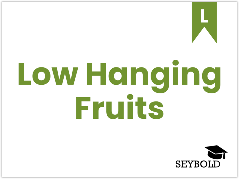 Low Hanging Fruits Low Hanging Fruits - Begriffe aus SEO einfach erklärt | SEYBOLD