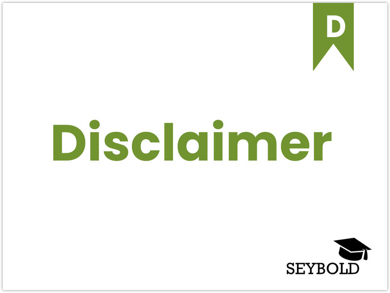 Disclaimer - Begriffe aus SEO einfach erklärt | SEYBOLD Disclaimer - Begriffe aus SEO einfach erklärt | SEYBOLD