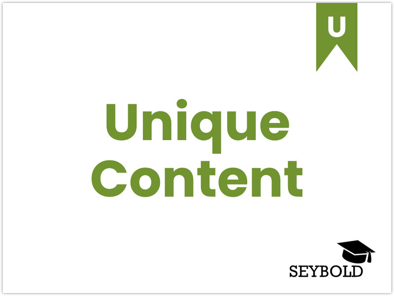 Unique Content - Begriffe aus SEO einfach erklärt | SEYBOLD