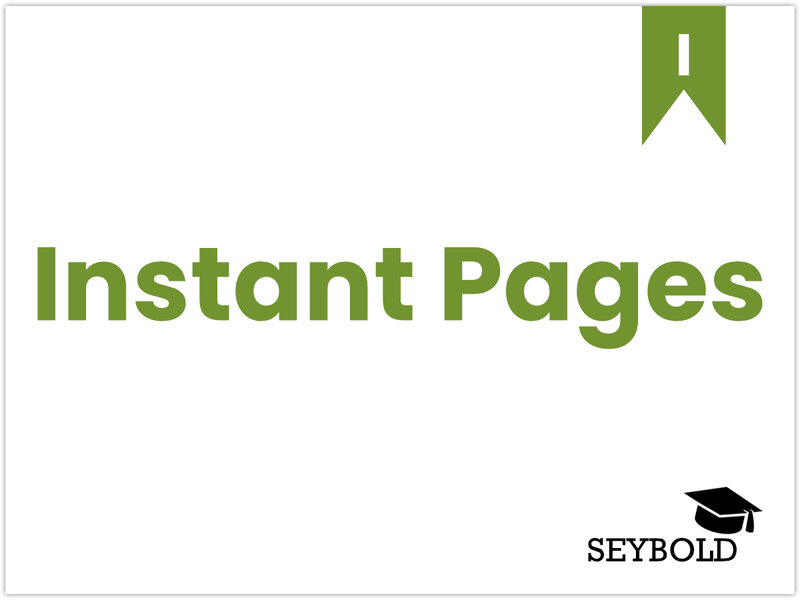 Instant Pages Instant Pages - Begriffe aus SEO einfach erklärt | SEYBOLD