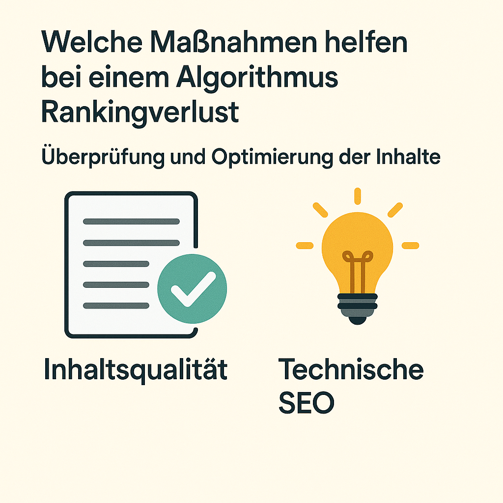 Welche Maßnahmen helfen bei einem Algorithmus Rankingverlust? Welche Maßnahmen helfen bei einem Algorithmus Rankingverlust?
