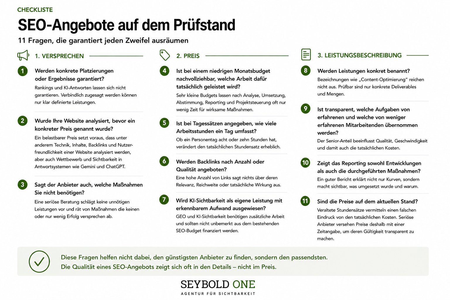 Prüfliste: 11 Warnsignale bei SEO-Anbietern
