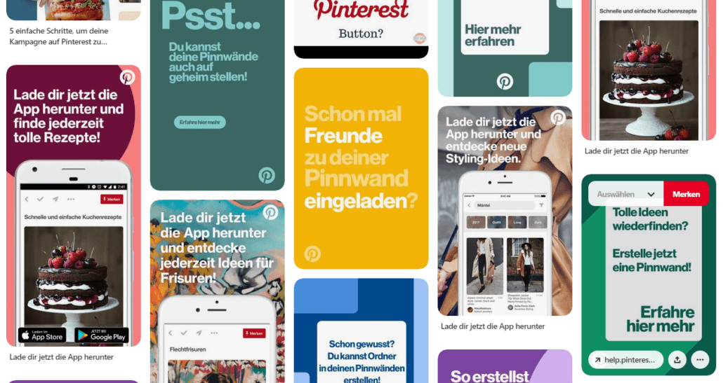 Screenshot Beispiel von Pinterest Screenshot Beispiel von Pinterest