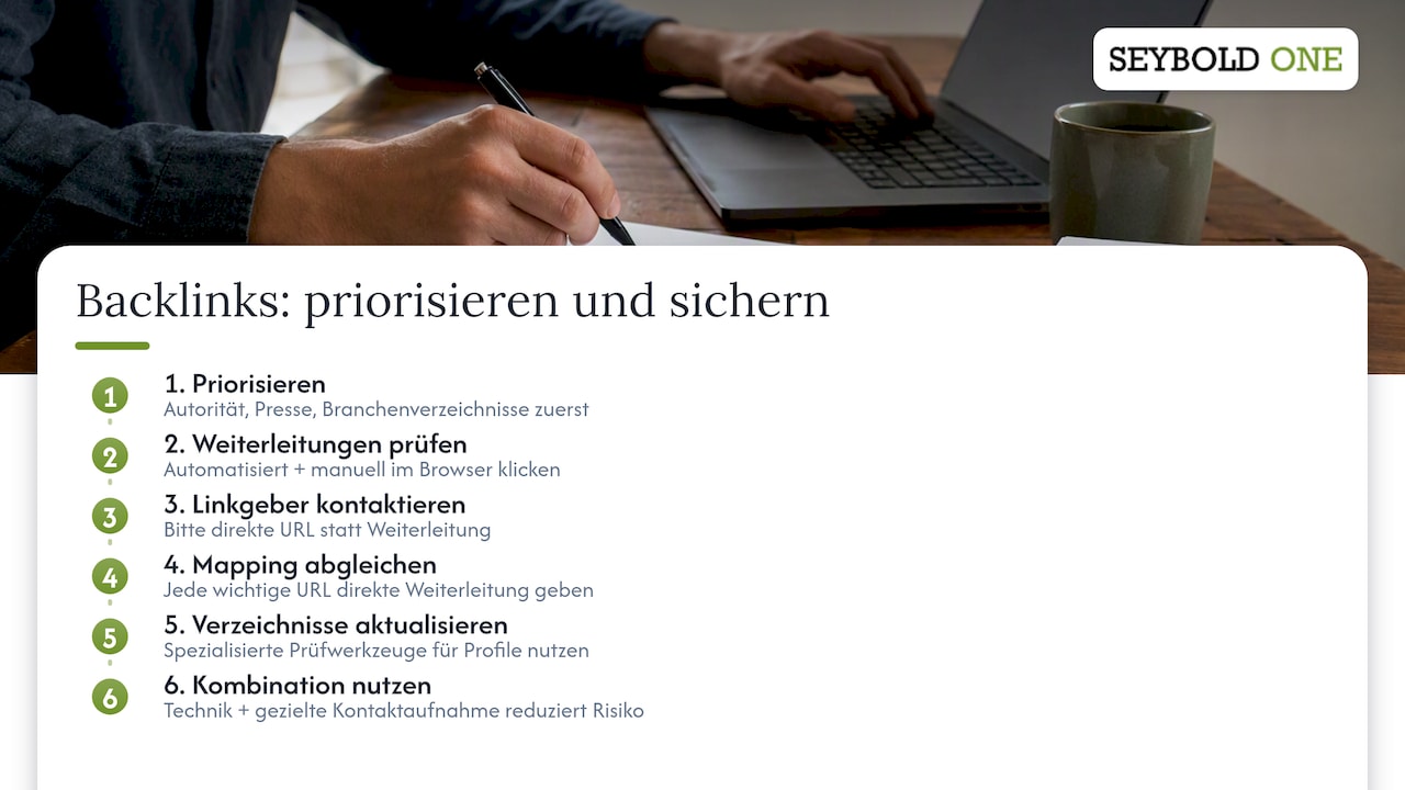 Backlinks beim Domainumzug erhalten und aktualisieren — overview diagram