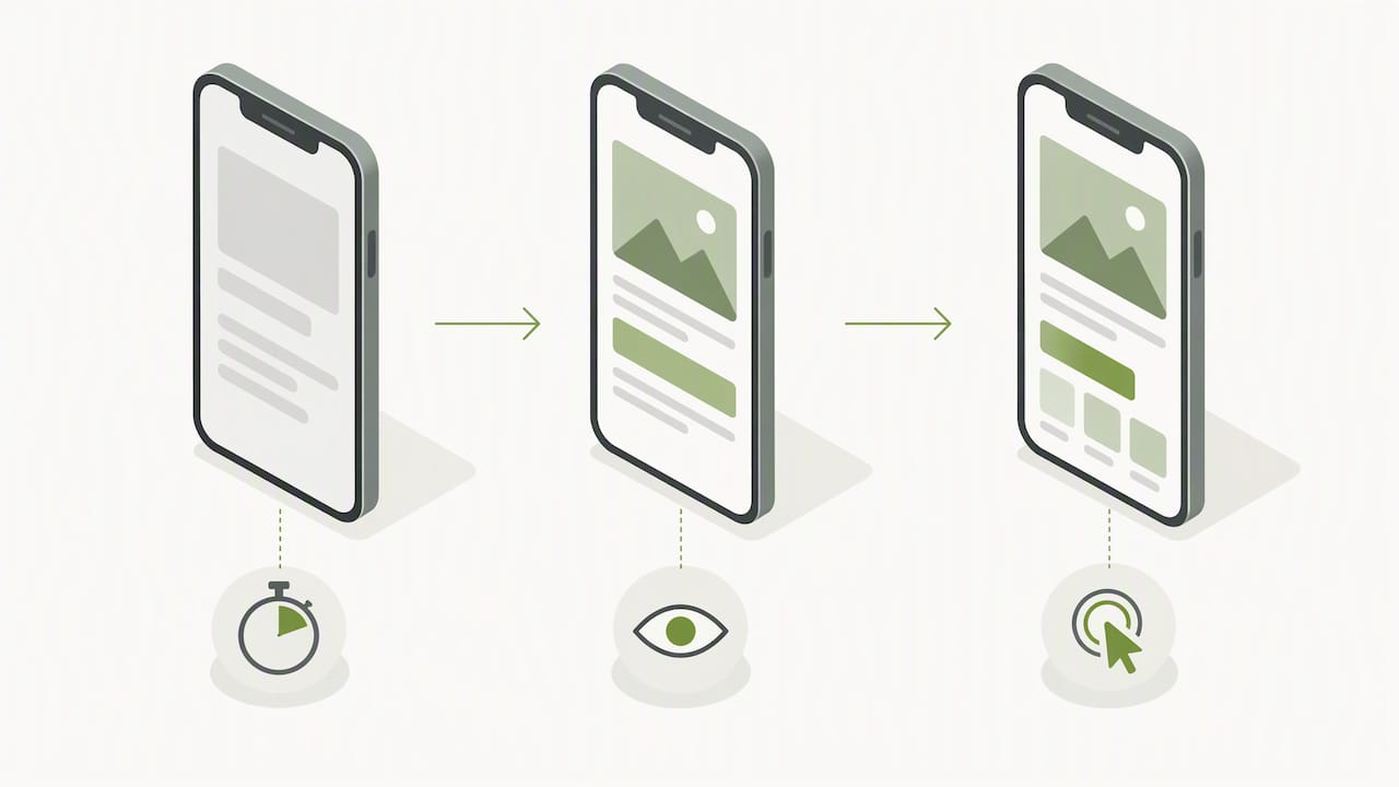 Illustration zur Messung der Core Web Vitals auf mobilen Geräten