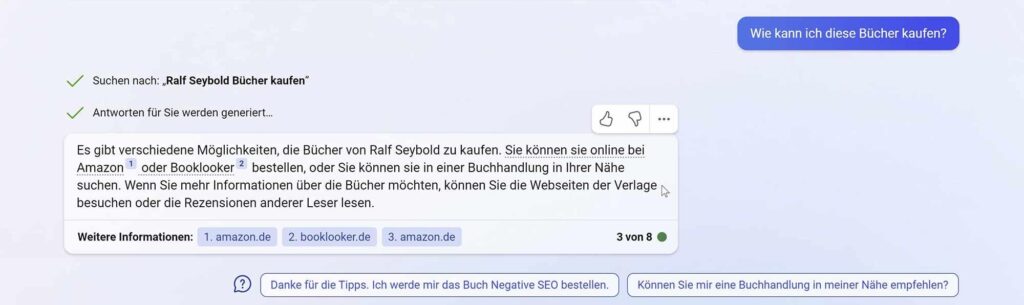 Chatbot von Bing liefert Bezugsquellen fuer die Buecher von Ralf Seybold Chatbot von Bing liefert Bezugsquellen fuer die Buecher von Ralf Seybold